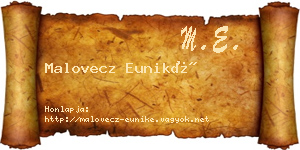 Malovecz Euniké névjegykártya